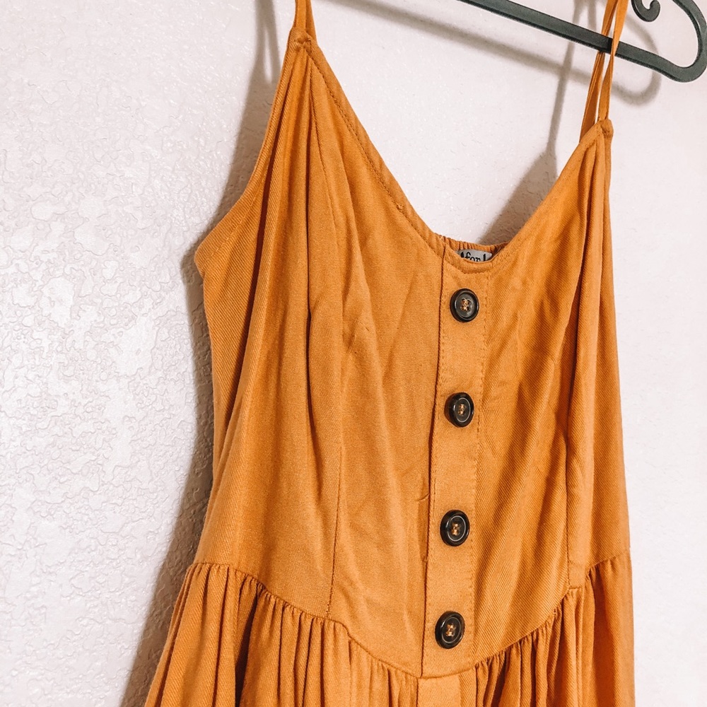 Mustard yellow midi dress